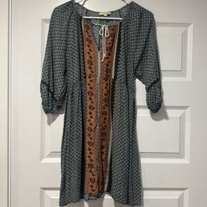 Kori Tie Front Mini Boho Dress
